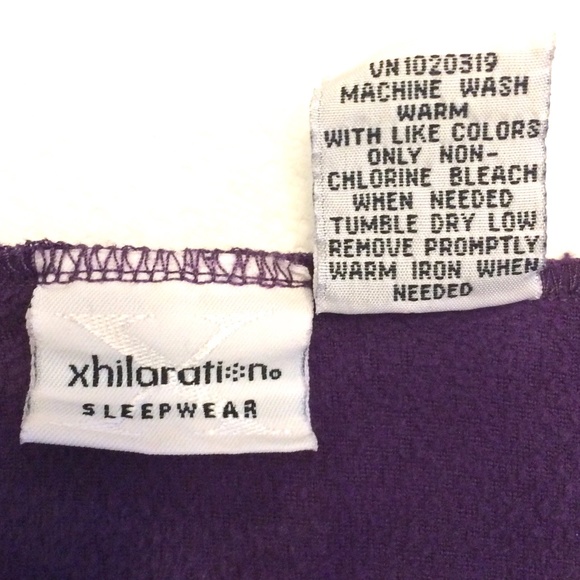 Xhilaration Sleepwear fleece long sleeve top XS purple loungewear - Picture 5 of 5